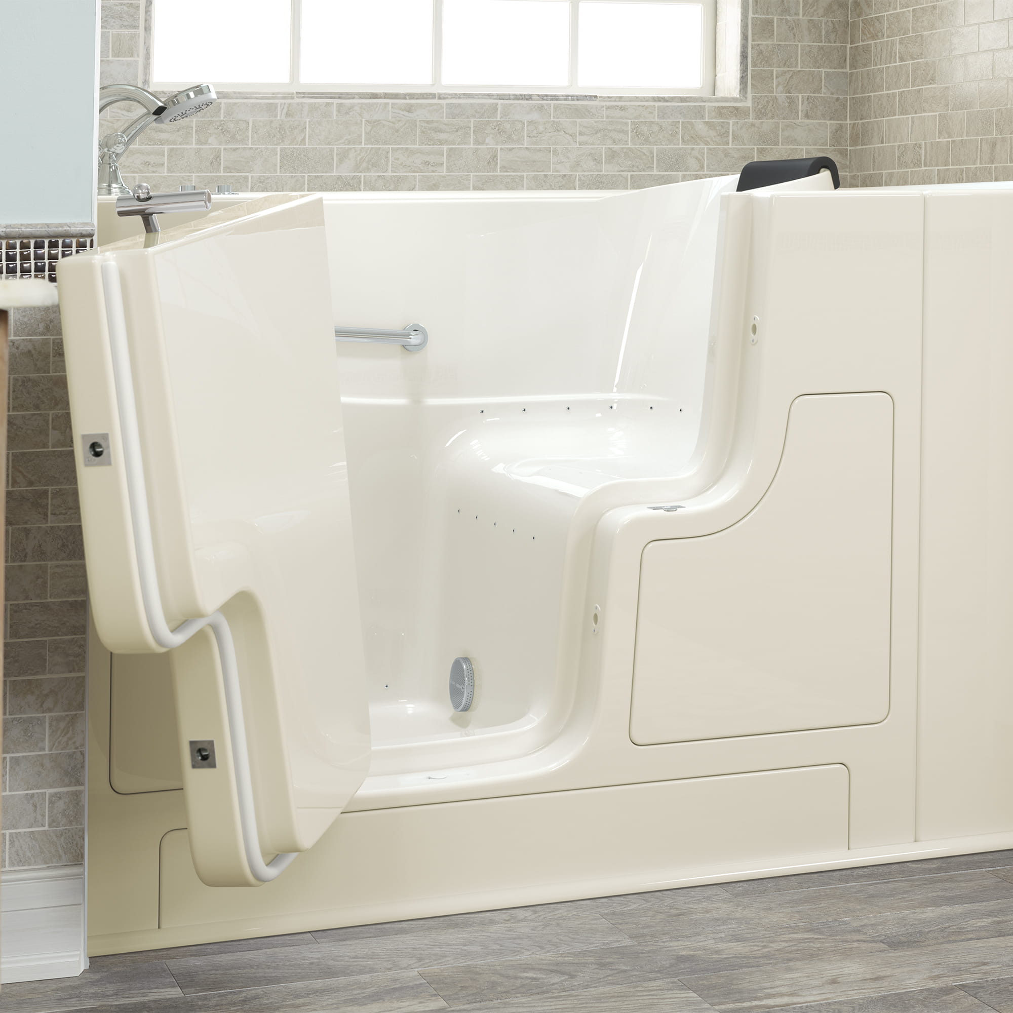 Gelcoat Premium Series 30 x 52 -Inch Walk-in Tub With Air Spa System - Left-Hand Drain With Faucet